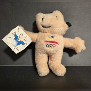 Cobi Plush mascot Summer Olympics BARCELONA Spain 1992 *ERROR* Upside Down Tag